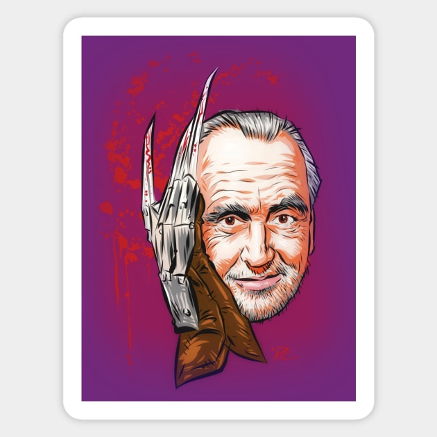 Wes Craven - An illustration by Paul Cemmick Sticker by PLAYDIGITAL2020